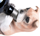 BRUBAKER Wine Bottle Holder Thirsty Dog - Bulldog - Drunk Animals - Polyresin Bottle Decoration - Decorative Figurine Hand Painted Bar Accessory - Funny Wine Gift