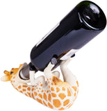 BRUBAKER Wine Bottle Holder Thirsty Giraffe - Drunk Animals - Polyresin Bottle Decoration - Table Top Safari Figurine Bar Hand Painted Wine Accessory - Funny Wine Gift