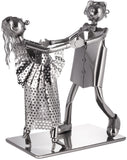 BRUBAKER Bottle Holder Dance Couple - Pair Sculpture Metal - Bottle Stand - with Greeting Card - Wedding Favours