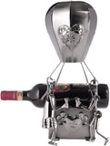 BRUBAKER XXL Bottle Holder Wine - Hot Air Balloon with Couple Metal - Bottle Stand with Greeting Card for Love Gifts