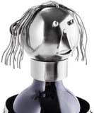 BRUBAKER Wine Bottle Holder Hair Stylist - Metal Sculpture Bottle Stand - 7.9 inches - Wine Gift for Hairdressers and Barbers - with Greeting Card