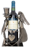 BRUBAKER Wine Bottle Holder 'Wedding Couple' - Table Top Metal Sculpture