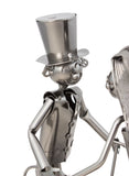 BRUBAKER Wine Bottle Holder 'Wedding Couple' - Table Top Metal Sculpture
