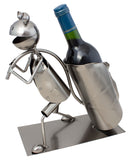 BRUBAKER Wine Bottle Holder 'Frog' - Table Top Metal Sculpture