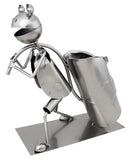 BRUBAKER Wine Bottle Holder 'Frog' - Table Top Metal Sculpture