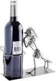 BRUBAKER Wine Bottle Holder Singer - Metal Sculpture Bottle Stand - 7.5 Inches - Wine Gift for Musicians and Music Fans - with Greeting Card