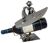 BRUBAKER Wine Bottle Holder 'Surfer' - Table Top Metal Sculpture