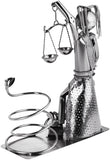 BRUBAKER Wine Bottle Holder Lady Justice with Snake - Metal Sculpture Bottle Stand - Metal Figure Wine Gift for Lawyer, Judge, Law Firm - with Greeting Card