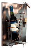 BRUBAKER Wine Bottle Holder 'Saxophone' - Wall Mountable with 2 Glass Holders