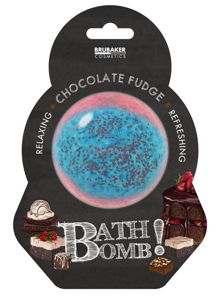 BRUBAKER Huge Handmade Fizzing Bath Bomb "Chocolate Fudge" - Bath Fizzer - All Natural, Vegan, Organic Ingredients
