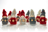 BRUBAKER 10-Piece Set Christmas Dolls - Wood/Knit - 3.2 Inches - Tree Ornaments in Wooden Box