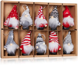 BRUBAKER 10-Piece Set Christmas Gnome Made of Wood and Rope - Tree Pendant Christmas Gnome Gnome - Christmas Pendant About 4 Inches - Christmas Gnome in Gift Box