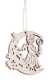 BRUBAKER 48-Pcs. Christmas Pendant Set - Wooden Tree Ornaments 1.2 - 1.6 Inches - Bells Stars Fir Tree Deco Christmas Hangers - Wooden Pendants for Christmas Tree