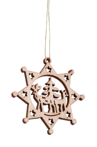 Brubaker 24-Pcs. Christmas Pendant Set - Wooden Tree Ornaments 2.4 Inches - Angels Bells Fir Tree - Deco Hanger Christmas - Christmas Tree Pendants
