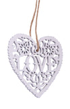 BRUBAKER 24-Pcs. Decoration Pendant Love Set - Wooden Hearts Approx. 2.4 Inches - Christmas Ornaments - Decoration Valentine’s Day, Christmas or DIY Decorations Red, White and Pastel Colors