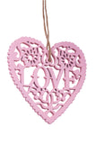 BRUBAKER 24-Pcs. Decoration Pendant Love Set - Wooden Hearts Approx. 2.4 Inches - Christmas Ornaments - Decoration Valentine’s Day, Christmas or DIY Decorations Red, White and Pastel Colors