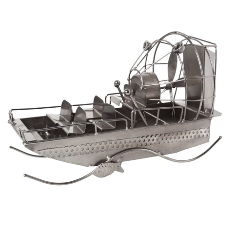BRUBAKER Metal Sculpture Airboat - Handmade Home Decor