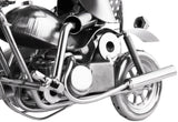 BRUBAKER Nuts and Bolts Sculpture Motorcycle with Sidecar - Handmade Iron Figure Metal Man - 9.1 Inches Metal Figure Gift for Motorcyclists and Motorcycle Fans