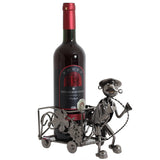 BRUBAKER Wine Bottle Holder "Winemaker" - Metal Sculpture - Wine Rack Decor - Tabletop - With Greeting Card