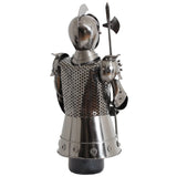 BRUBAKER Wine Bottle Holder "Knight" - Metal Sculpture - Wine Rack Decor - Tabletop - With Greeting Card