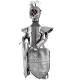 BRUBAKER Wine Bottle Holder "Knight" - Metal Sculpture - Wine Rack Decor - Tabletop - With Greeting Card