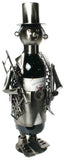 BRUBAKER Wine Bottle Holder "Chimney Sweeper" - Metal Sculpture - Wine Rack Decor - Tabletop - With Greeting Card