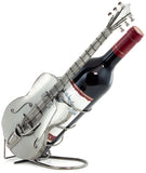 BRUBAKER Wine Bottle Holder "Guitar" - Metal Sculpture - Wine Rack Decor - Tabletop - With Greeting Card