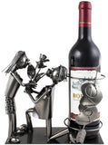 BRUBAKER Wine Bottle Holder "Marriage Proposal" - Metal Sculpture - Wine Rack Decor - Tabletop - With Greeting Card