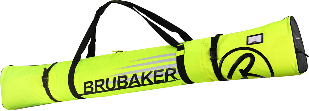 BRUBAKER Ski Bag Carver Champion For 1 Pair of Skis and Poles  - Neon Yellow / Black