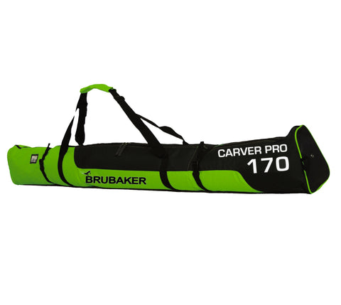BRUBAKER Combi Set Carver Champion - skitas en skischoentas voor 1 paar ski's stokken schoenen helm - neon geel/zwart - 170 cm BRUBAKER Combi Set Carver Champion - skitas en skischoentas voor 1 paar ski's stokken schoenen helm - neon geel/zwart - 170 cm