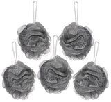 5-Pack BRUBAKER Cosmetics Premium Bath & Shower Sponge - Exfoliating Body Pouf - with String for Hanging