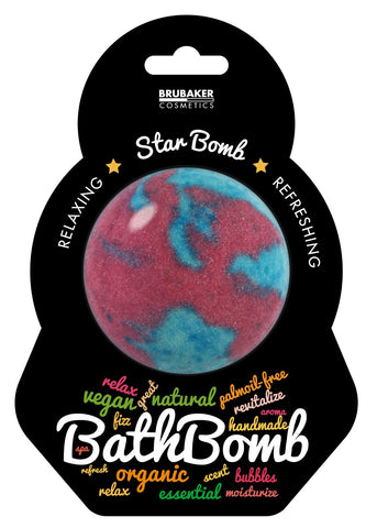 BRUBAKER Huge Handmade Fizzing Bath Bomb "Star" - Bath Fizzer - All Natural, Vegan, Organic Ingredients