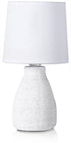 BRUBAKER Table or Bedside Lamps - White - Ceramic Base In Stone Finish - 11 Inches - Pack of 1 or 2