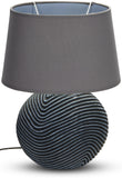 BRUBAKER Table or Bedside Lamps - Anthracite Gray - Ceramic Base In Two-Tone, Matt Finish - 15 Inches - Pack of 1 or 2