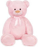 BRUBAKER XXL Teddy Bear 40 Inches - Soft Toy - Plush Cuddly Toy with Ribbon - Gift for Kids and Adults - Light Pink