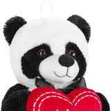 BRUBAKER Panda Plush Bear with Red Heart - I Love You - 10 Inch - Teddy Bear for Girlfriend or Boyfriend - Stuffed Animal Cuddly Soft Toy Black White