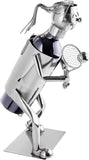 BRUBAKER Wine Bottle Holder Tennis Player - Metal Sculpture Bottle Stand - Wine Gift for Tennis Fans with Greeting Card