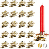 BRUBAKER 20 Pack Tree Candle Holders for Christmas Tree - Gold - Traditional Vintage Candle Holders with Clip