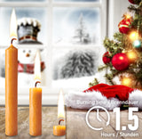 BRUBAKER 10% Beeswax Christmas Tree Candles for Pyramids & Chimes - Honey colored - Pack of 20 in a Gift Box