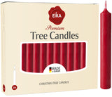 Eika Premium Christmas Tree Candles - Set of 20 Traditional Christmas Wax Candles for Pyramids, Carousels & Chimes - Made in Europe - Solid Colored - Dark Red