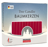 BRUBAKER Christmas Tree Candles for Pyramids Angel Chimes - Dark Red - Pack of 20 in a Gift Box
