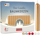 BRUBAKER Christmas Tree Candles for Pyramids & Chimes - Golden - Pack of 20 in a Gift Box