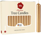 Eika Premium Christmas Tree Candles - Set of 20 Traditional Christmas Wax Candles for Pyramids, Carousels & Chimes - Made in Europe - Gold