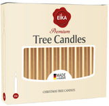 Eika Premium Christmas Tree Candles - Set of 20 Traditional Christmas Wax Candles for Pyramids, Carousels & Chimes - Made in Europe - Gold