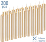 BRUBAKER Tree Candles - Pack of 20 - Pale Gold - 3¾ x ½ Inches - Made in Europe - Christmas Wax Candles for Pyramids, Carousels & Chimes