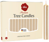 Eika Premium Christmas Tree Candles - Set of 20 Traditional Christmas Wax Candles for Pyramids, Carousels & Chimes - Made in Europe - Pale Gold Metallic