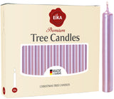 Eika Premium Christmas Tree Candles - Set of 20 Traditional Christmas Wax Candles for Pyramids, Carousels & Chimes - Made in Europe - Lilac Metallic