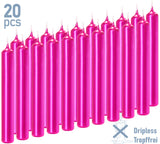 BRUBAKER Mini Taper Candles 20 pcs - Pink - 3.75 x 0.5 Inches Unscented Candles for Rituals, Spells, Witchcraft, Wedding, Home Decor and Party