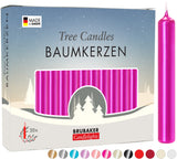 BRUBAKER Tree Candles - Pack of 20 - Pink - 3¾ x ½ Inches - Made in Europe - Christmas Wax Candles for Pyramids, Carousels & Chimes