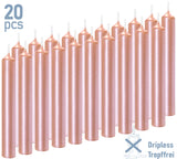 BRUBAKER Mini Taper Candles 20 pcs - Rosé Gold - 3.75 x 0.5 Inches Unscented Candles for Rituals, Spells, Witchcraft, Wedding, Home Decor and Party
